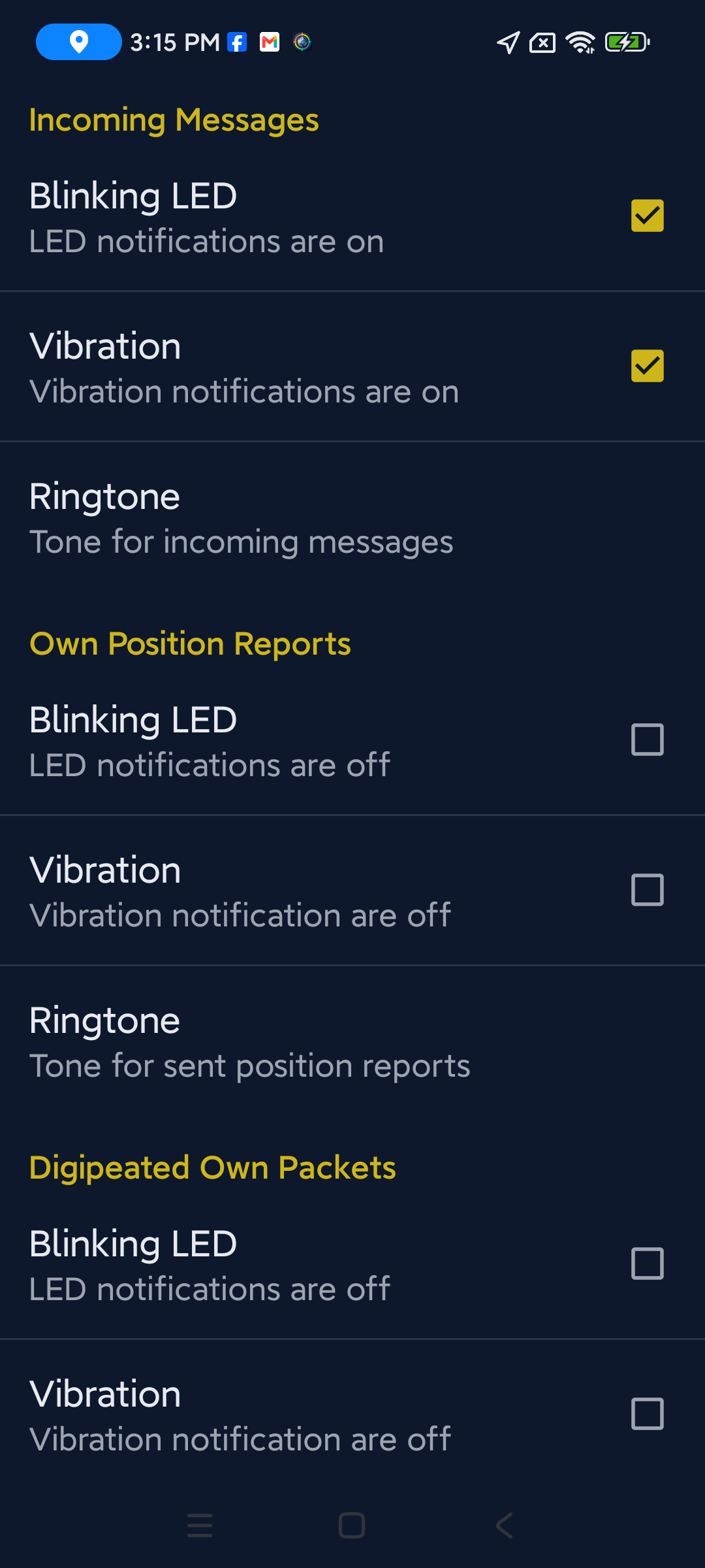 Notification preferences