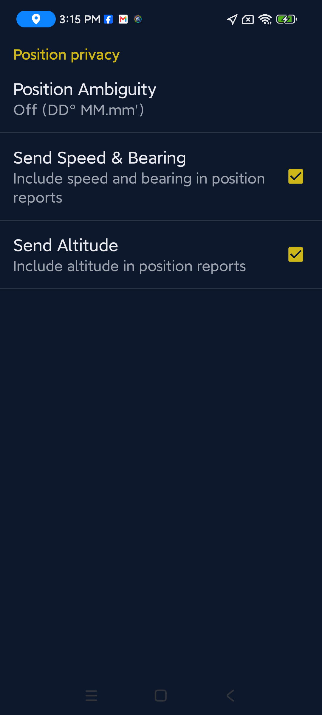 Privacy preferences